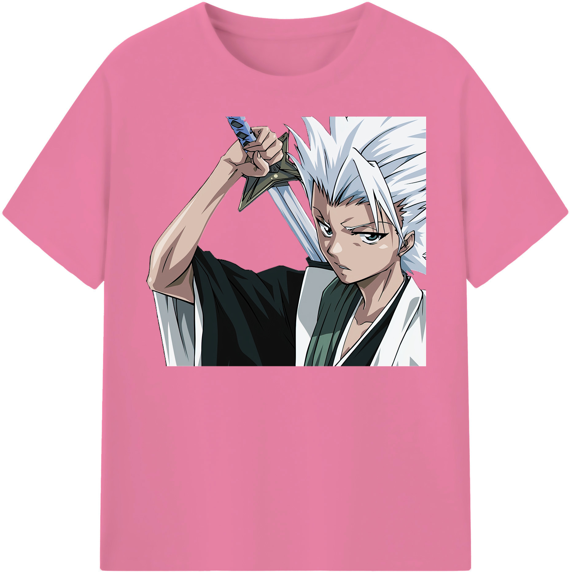 （画像用） ブリーチ 日番谷冬獅郎（ひつがや とうしろう） BLEACH Hitsugaya Toushirou 綿100％半袖Tシャツ（フロントプリント）